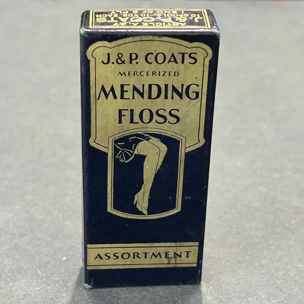 J & P Antique 1940's Mending Floss Assortment A-47 in Original Box‎